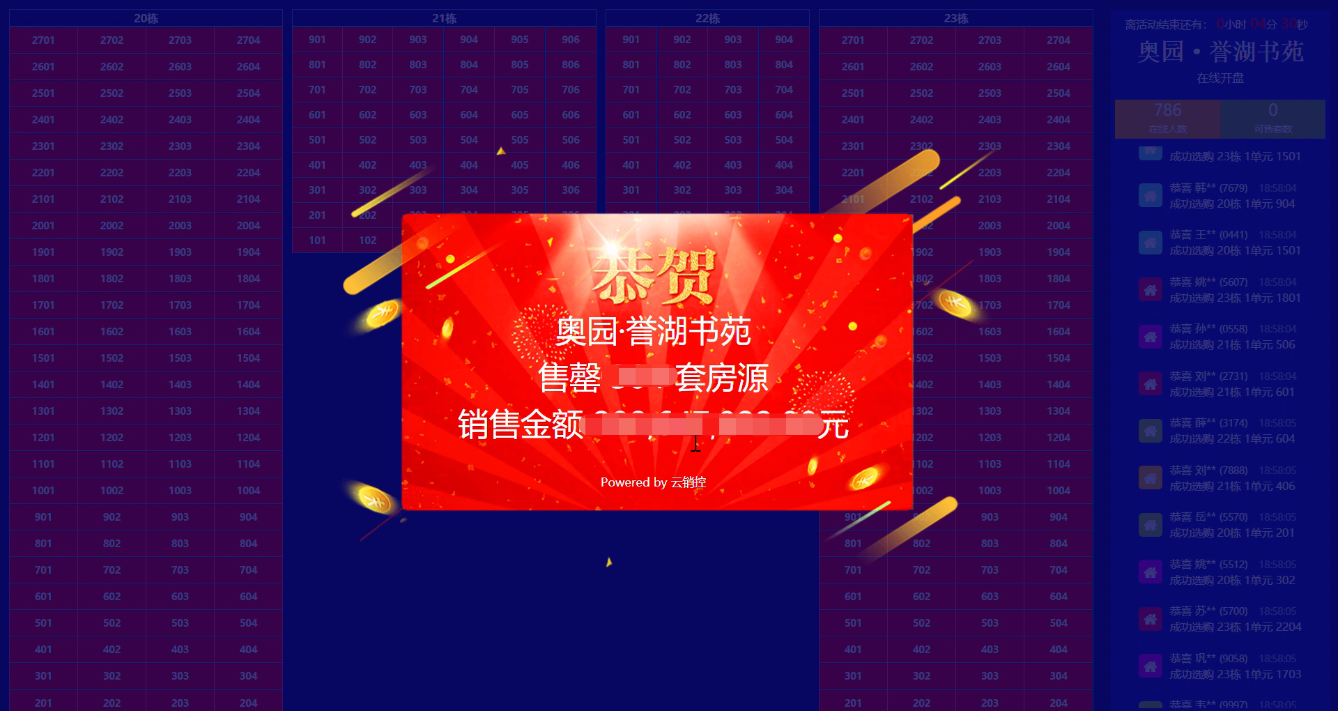 云销控在线开盘案例