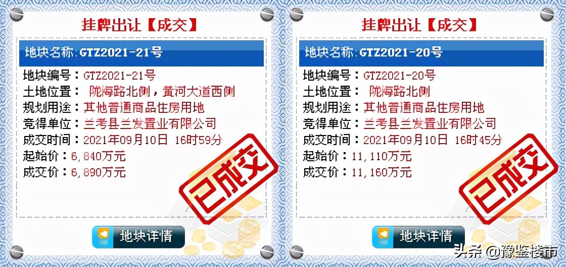 爆发!兰考县7宅地网拍全部溢价成交,最高溢价69%